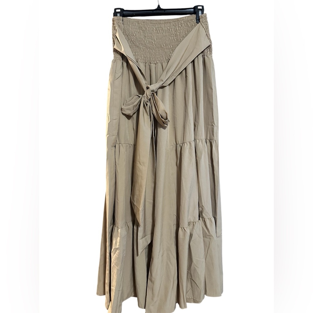 Chic Beige Women's Wide Leg Boho Pants - Picture 2 of 7
